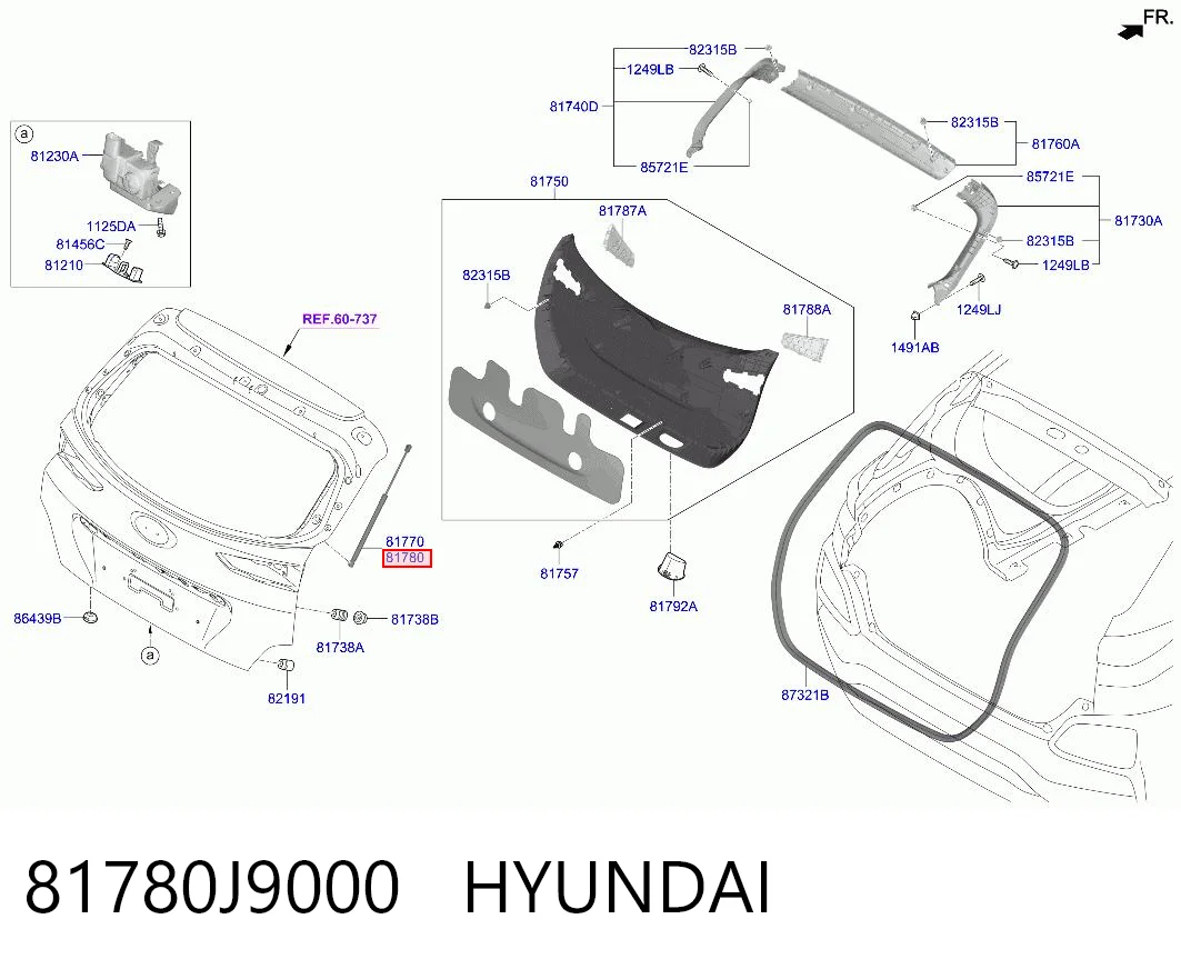 81780J9000 Hyundai/Kia Амортизатор крышки багажника