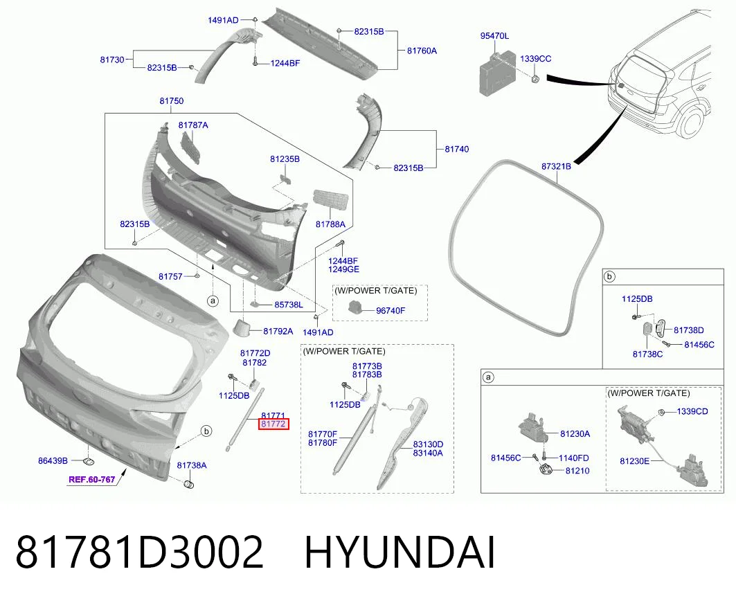 81781D3002 Hyundai/Kia Амортизатор крышки багажника