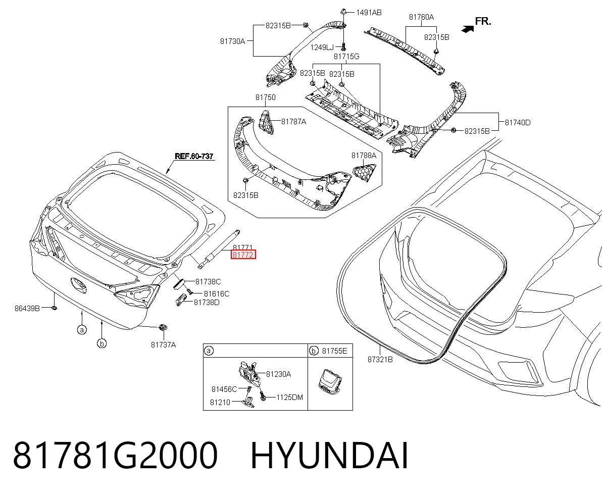 81781G2000 Hyundai/Kia Амортизатор крышки багажника