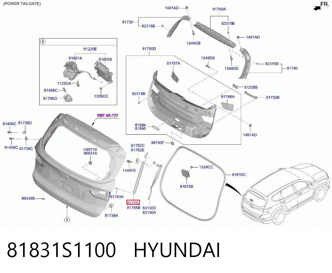 81831S1100 Hyundai/Kia Амортизатор крышки багажника