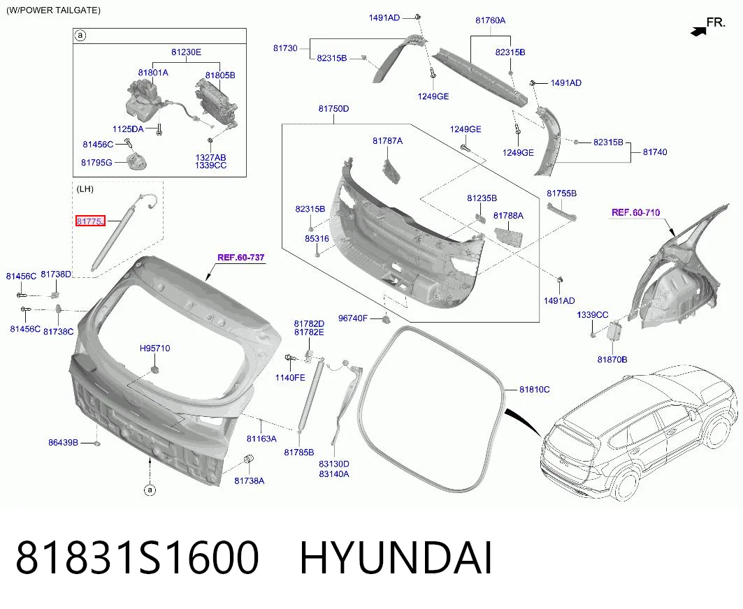 81831S1600 Hyundai/Kia Амортизатор крышки багажника