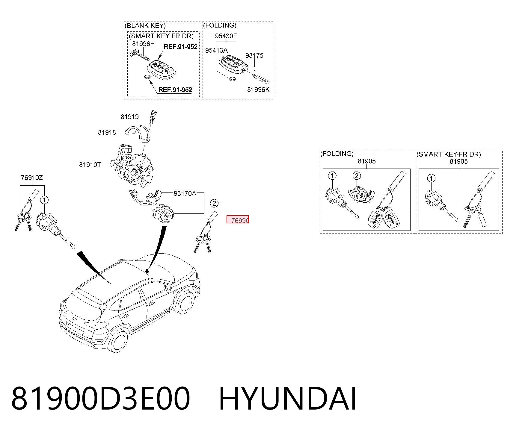81900D3E00 Hyundai/Kia Замок зажигания