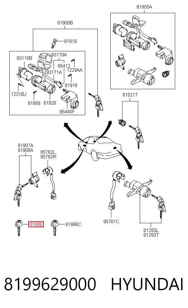 8199629000 Chrysler Ключ-заготовка