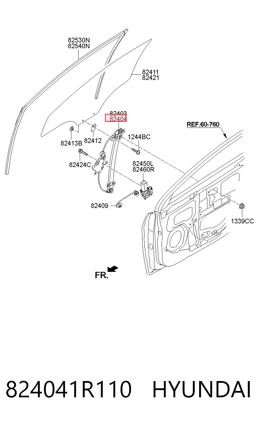 824041R110 Hyundai/Kia Механизм подъема стекол