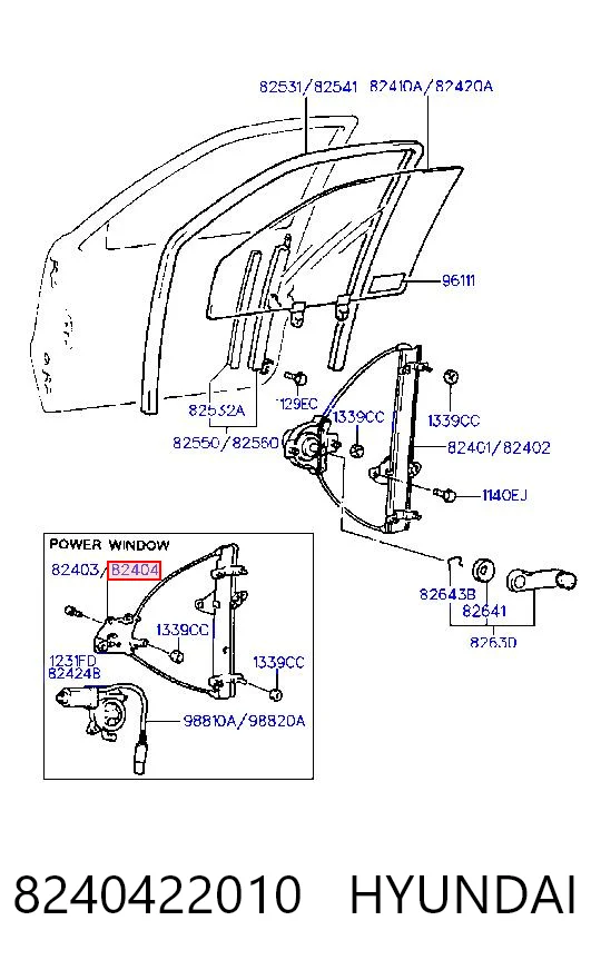 Стеклоподъемник передней правой двери Hyundai Accent I седан (1994 - 2001) цена, от 24.38 USD