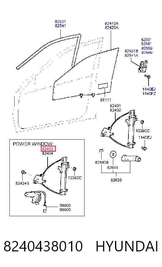 8240438010 Hyundai/Kia Механизм подъема стекол