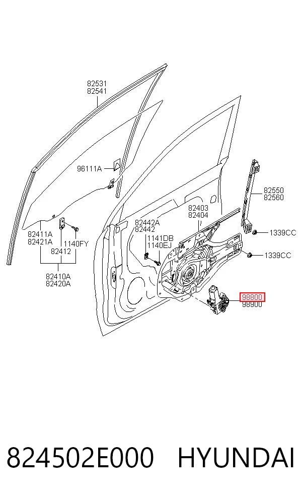 824502E000 Hyundai/Kia Привод электростеклоподъемника передний