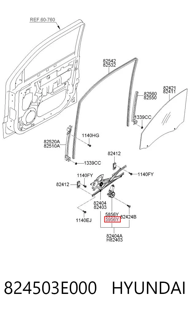 824503E000 Hyundai/Kia Привод электростеклоподъемника передний