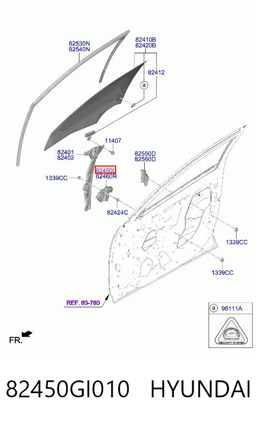 82450GI010 Hyundai/Kia Мотор стеклоподъемника двери передней, левой