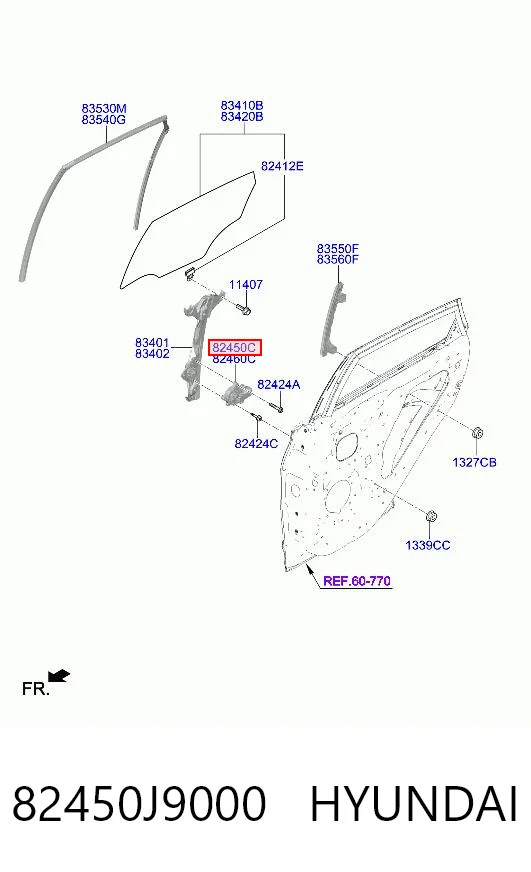 82450J9000 Hyundai/Kia Привод электростеклоподъемника передний