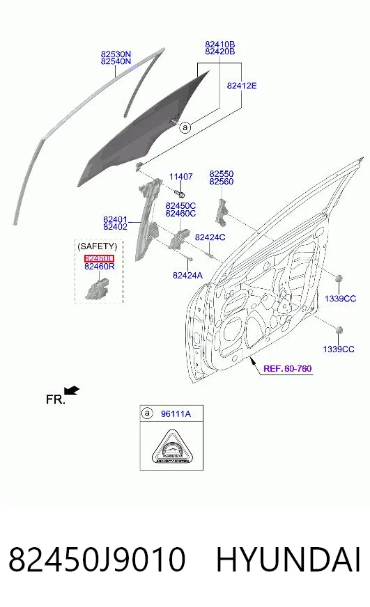 82450J9010 Hyundai/Kia Мотор стеклоподъемника двери передней, левой