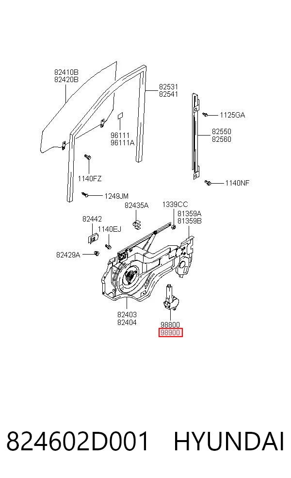 824602D001 Hyundai/Kia Мотор стеклоподъемника двери передней правой