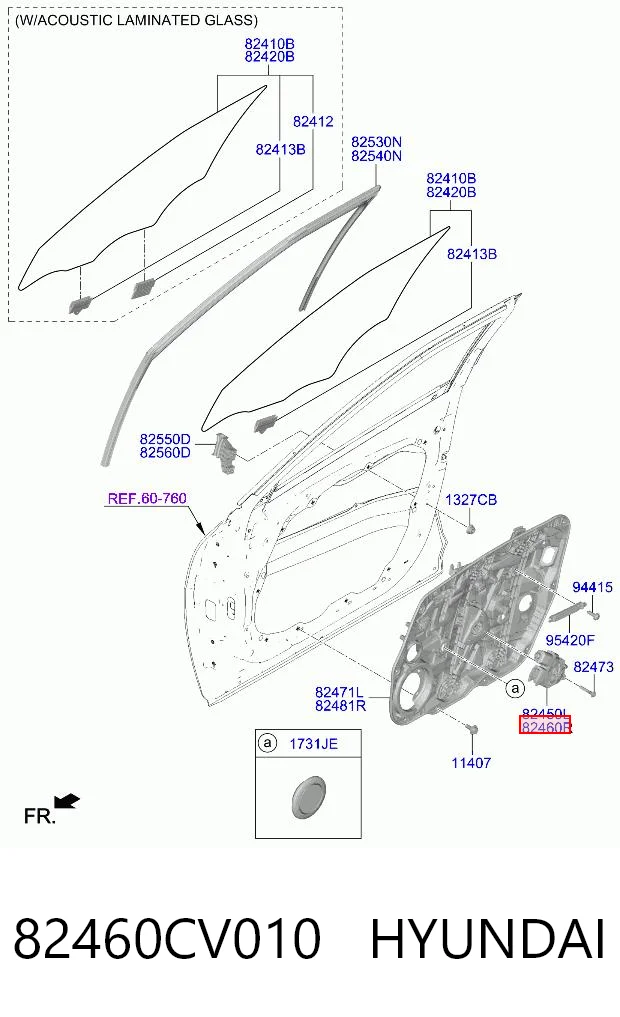 82460CV010 Hyundai/Kia Мотор стеклоподъемника двери передней правой