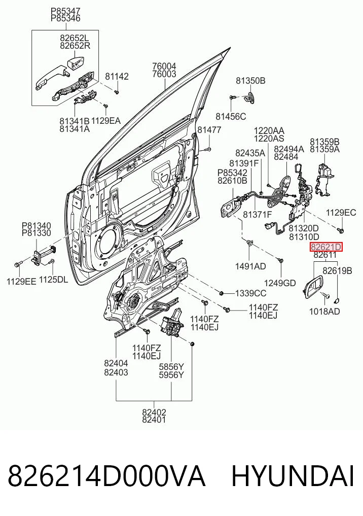 826214D000VA Hyundai/Kia 