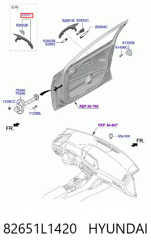 82651L1420 Hyundai/Kia Ручка передней двери наружная, левая