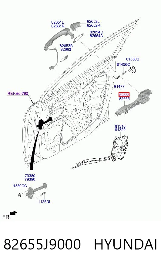 82655J9000 Hyundai/Kia Держатель наружной ручки двери передней левой