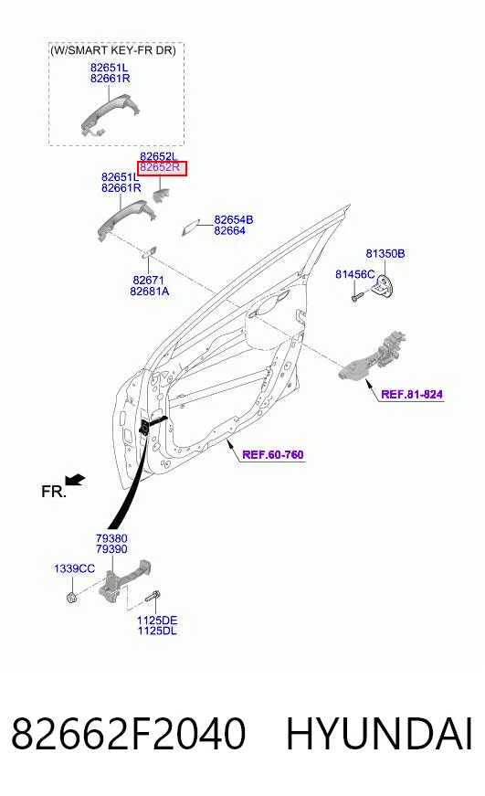 82662F2040 Hyundai/Kia Крышка ручки наружной двери задней правой