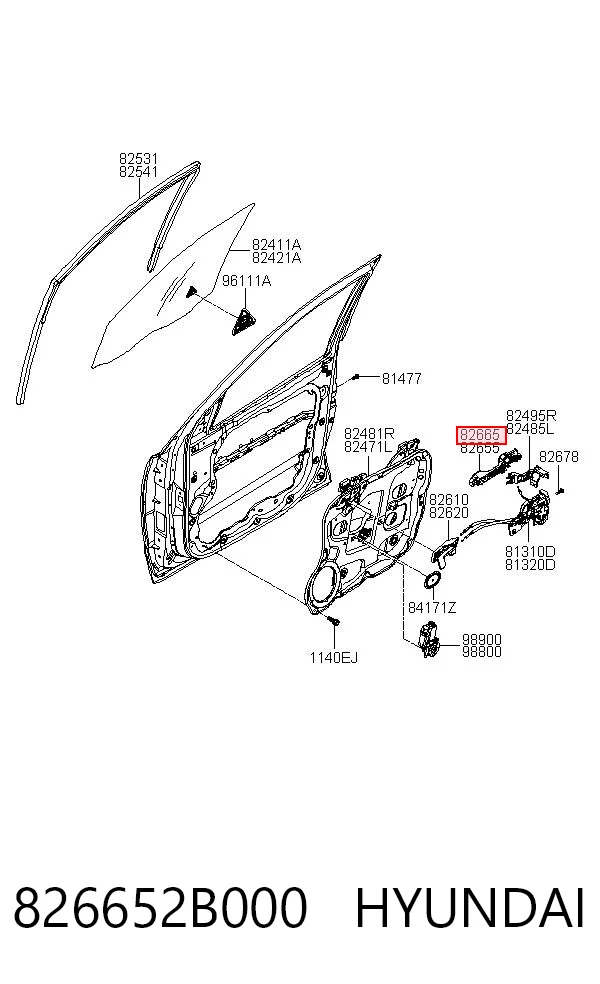 826652B000 Hyundai/Kia Держатель наружной ручки двери передней правой