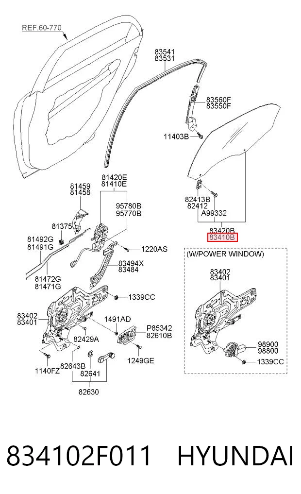 ST402467 Hanglass Стекло двери задней левой