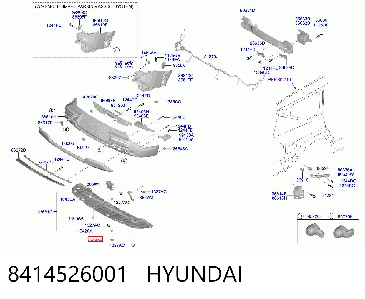 8414526001 Hyundai/Kia Клип крепления подкрылка переднего крыла