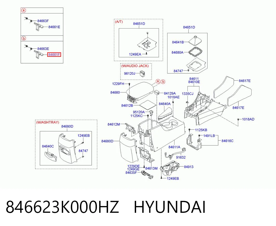 846623K000HZ Hyundai/Kia Защелка подлокотника
