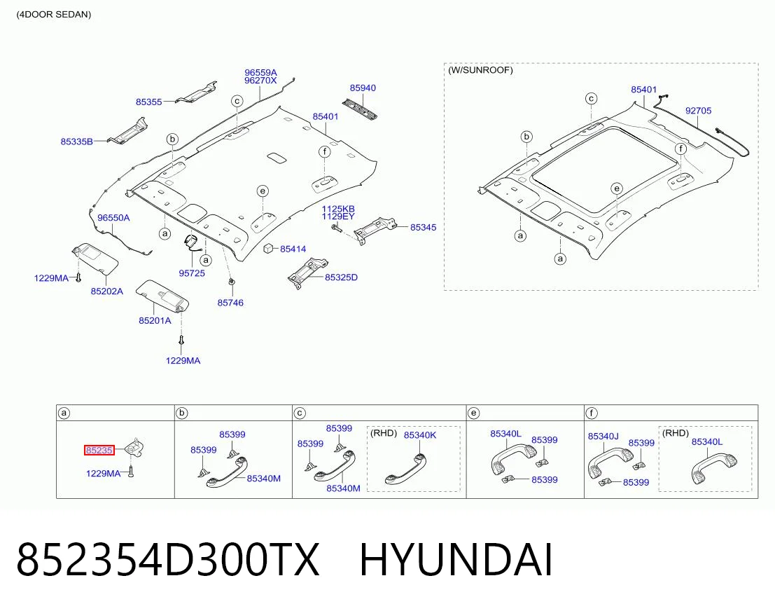 852354D300TX Hyundai/Kia Фиксатор солнцезащитного козырька