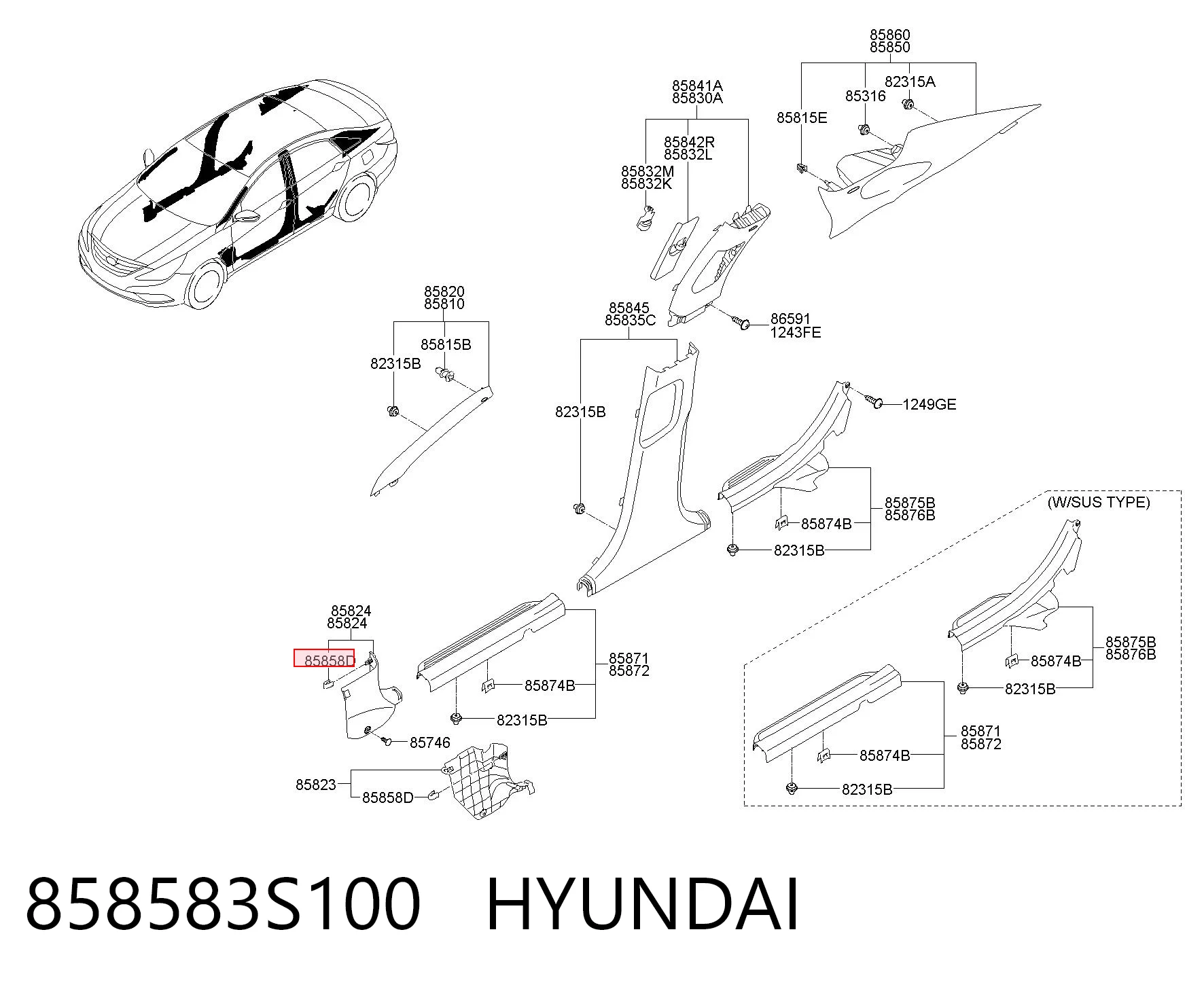 858583S100 Hyundai/Kia 
