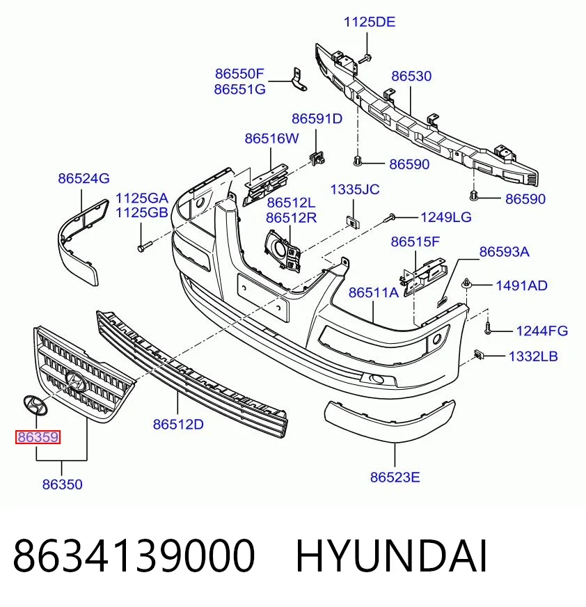 8634139000 Hyundai/Kia Эмблема решетки радиатора