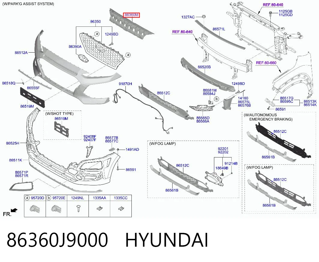 86360J9000 Hyundai/Kia Накладка диффузора радиатора верхняя