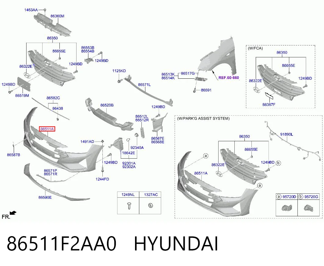 86511F2AA0 Hyundai/Kia Бампер передний в сборе
