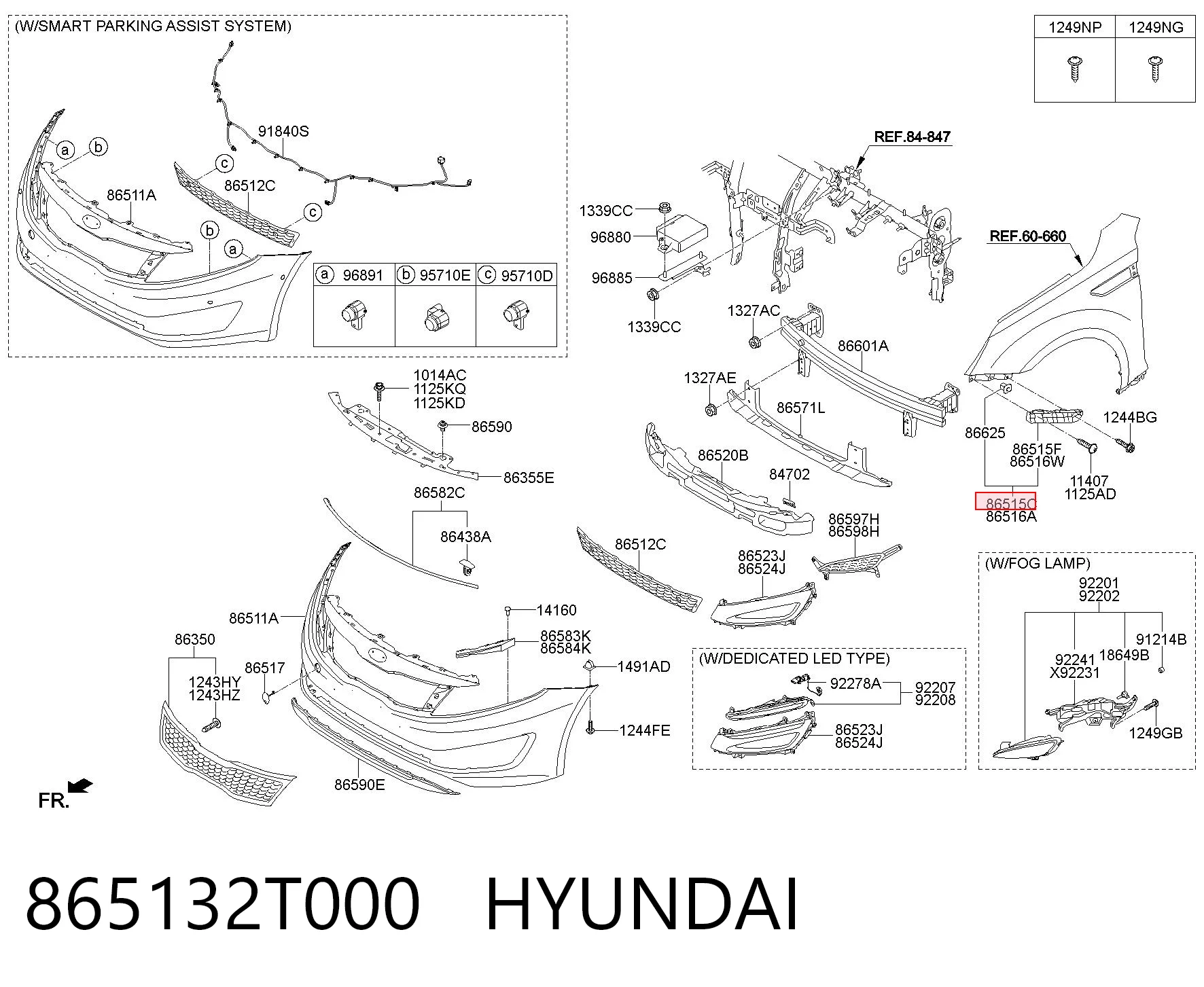 865132T000 Hyundai/Kia Кронштейн бампера переднего внешний левый