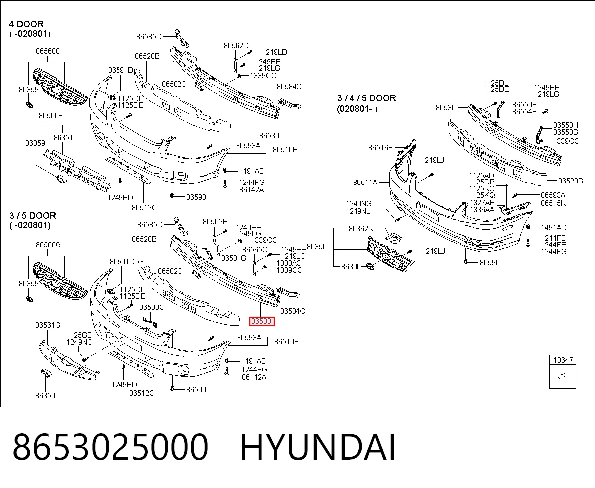 Балка бампера переднего на Hyundai Accent II LC