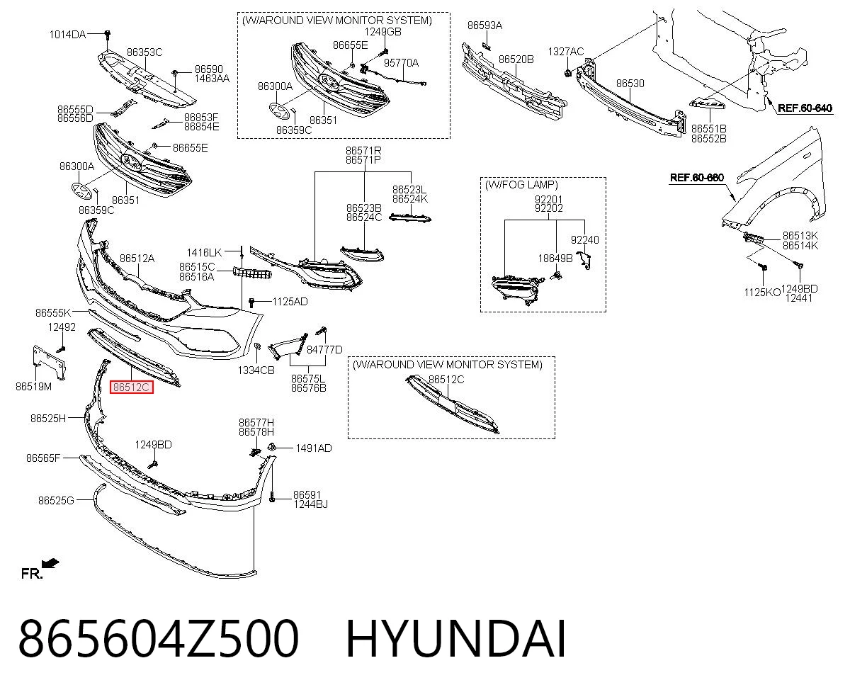 865604Z500 Hyundai/Kia Решетка радиатора