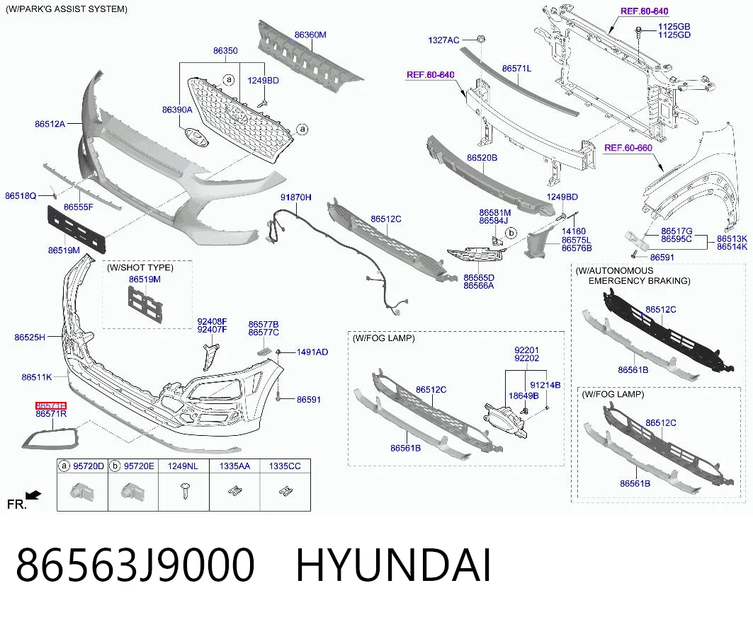 86563J9000 Hyundai/Kia Окантовка противотуманки