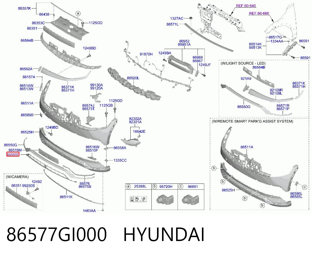 86577GI000 Hyundai/Kia Молдинг бампера переднего, центральный