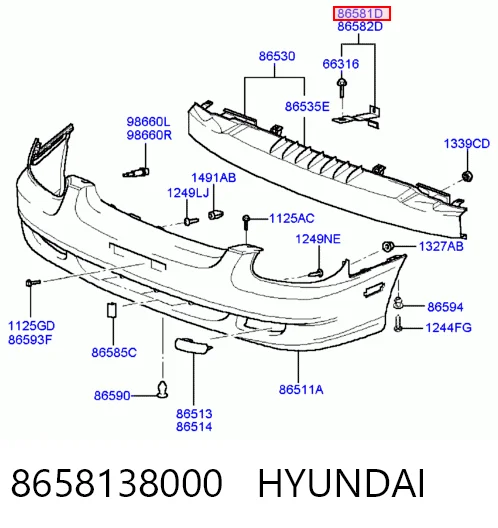 Кронштейн бампера переднего Hyundai Sonata 4 EF