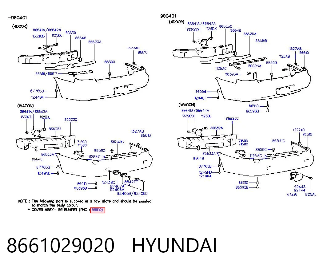 Задний бампер на Hyundai Lantra II 