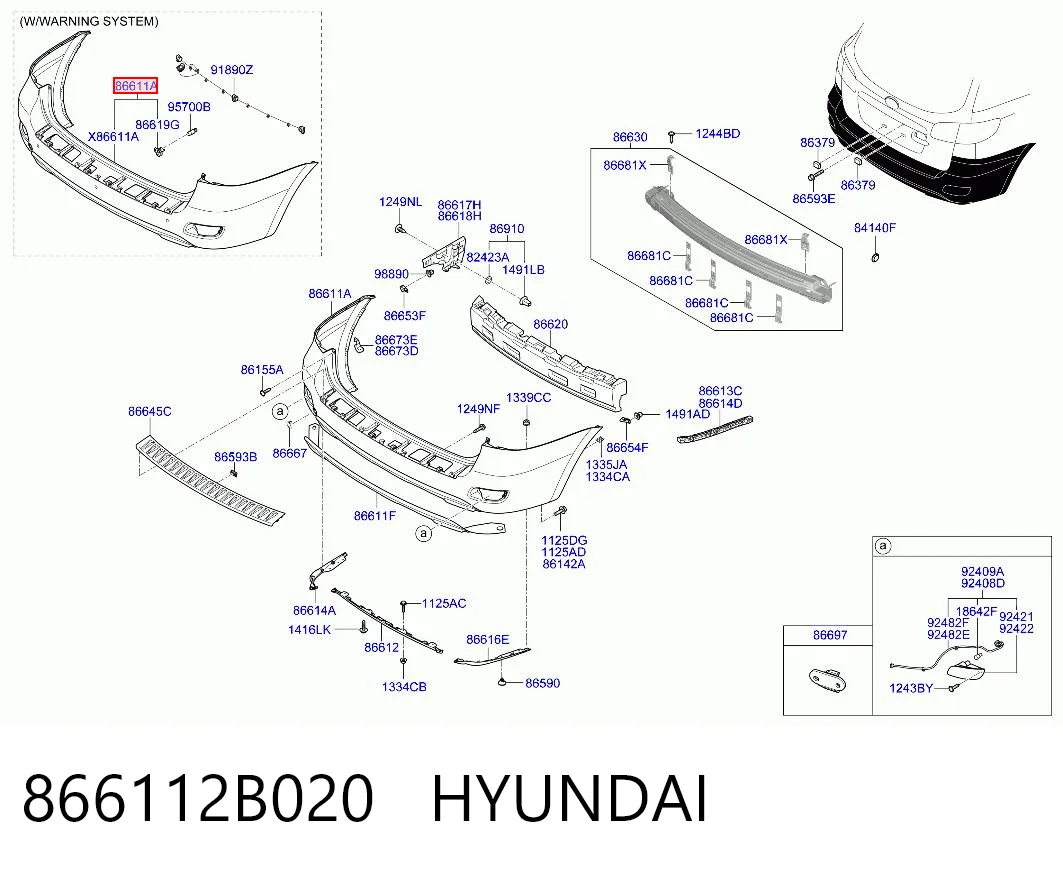 Задний бампер на Hyundai Santa Fe II CM
