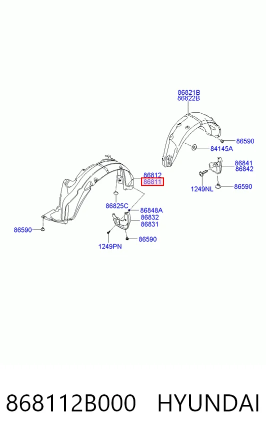 Купить 4051FL2T Polcar Подкрылок передний левый