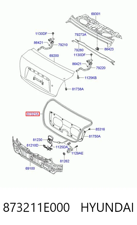 873211E000 Hyundai/Kia Уплотнитель багажника