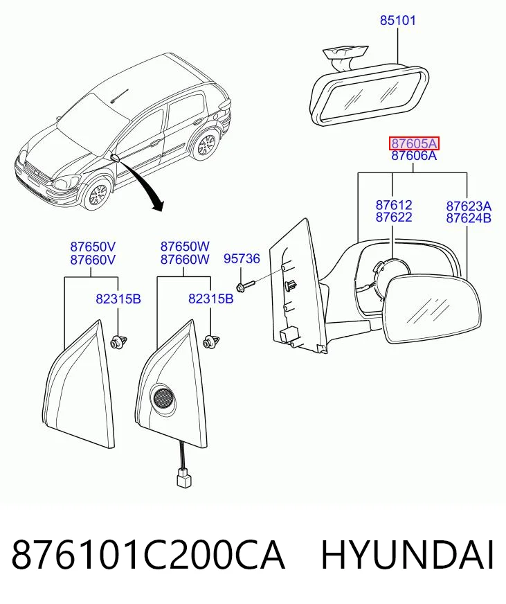 Зеркало заднего вида, левое Polcar 4042511S цена, от 36.75 USD