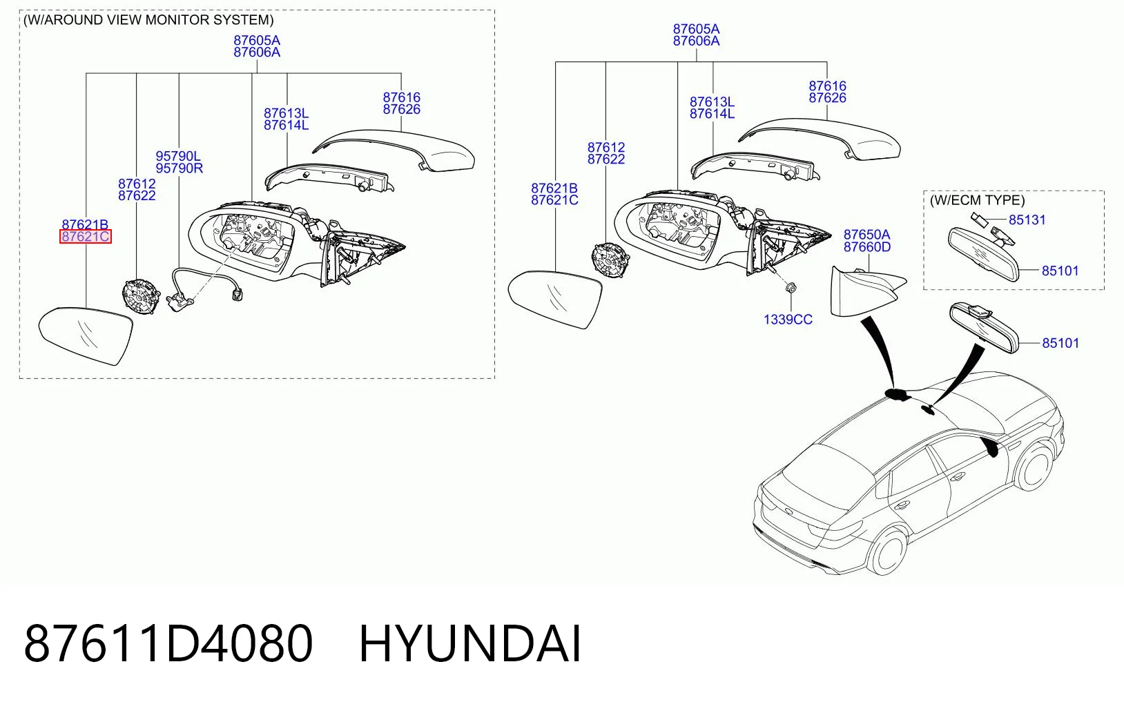 87611D4080 Hyundai/Kia