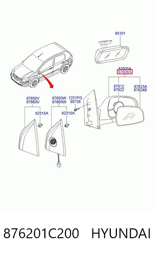 Наружное зеркало правое Polcar 4042521S цена, от 37.28 USD