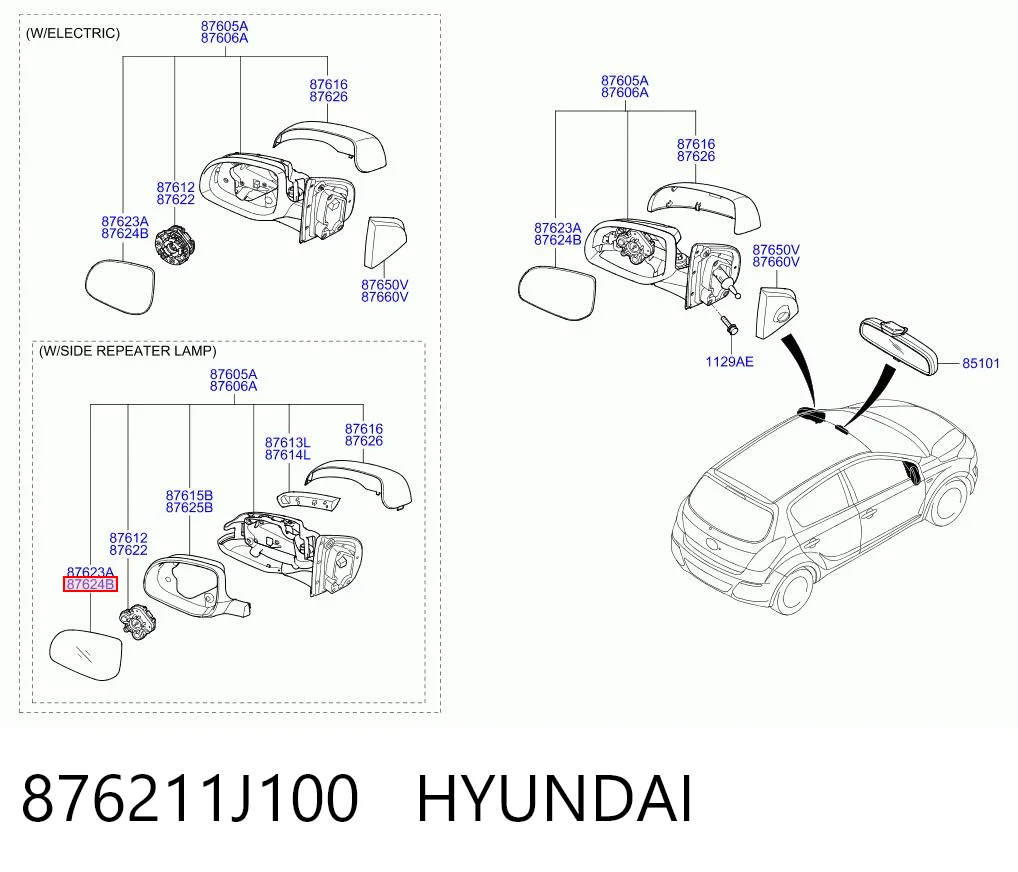 Стекло правого зеркала заднего вида 1540G02 Depo/Loro/Abakus