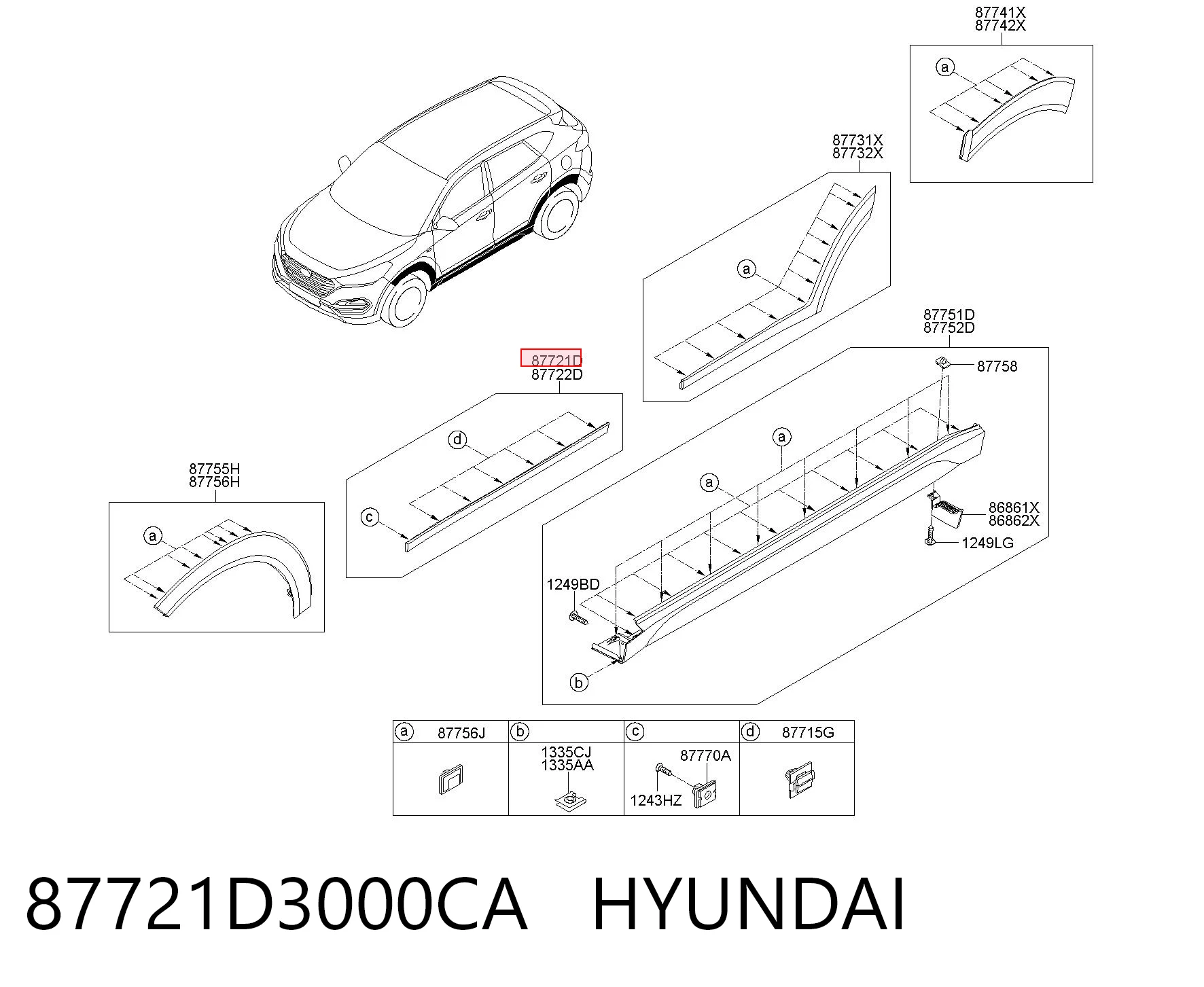 87721D3000CA Hyundai/Kia Молдинг передней левой двери