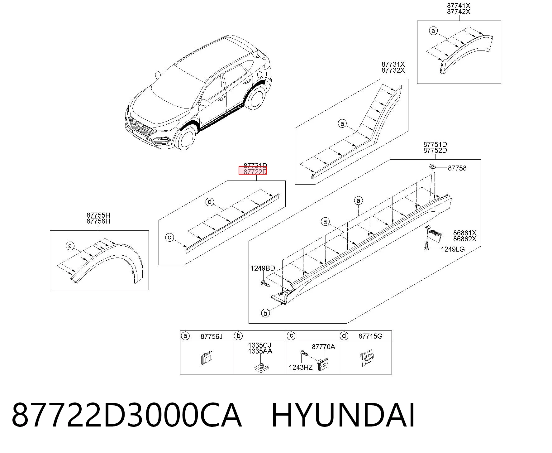 87722D3000CA Hyundai/Kia Молдинг передней правой двери