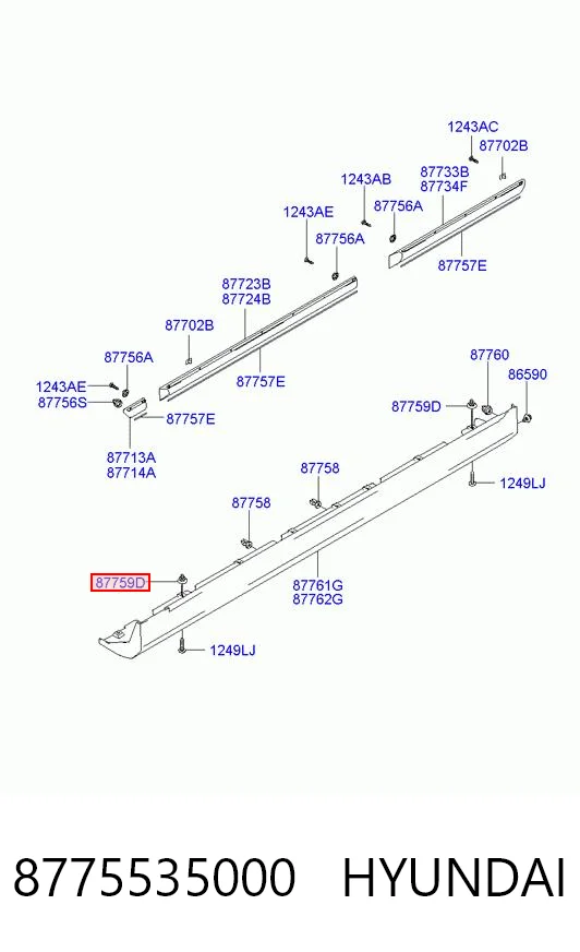 Клипса крепления накладок порогов 30863271 AND