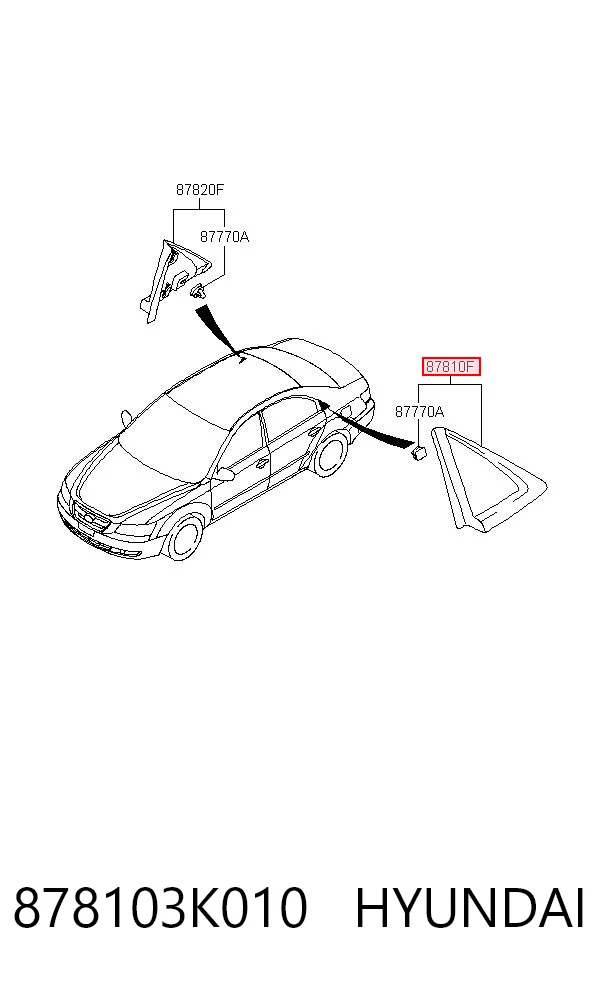 878103K010 Hyundai/Kia Молдинг крыла заднего левого