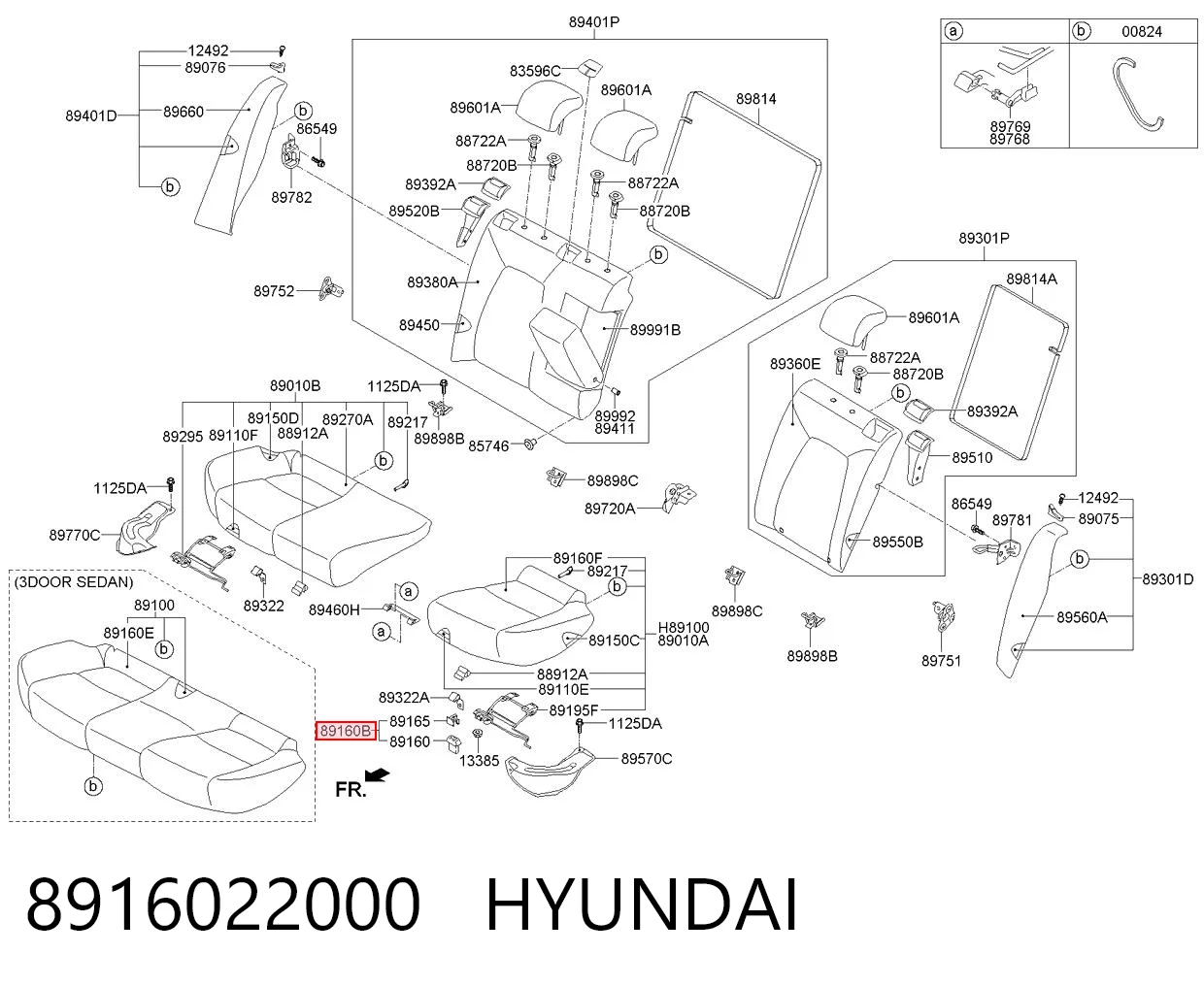 8916022000 Hyundai/Kia Фиксатор сиденья заднего