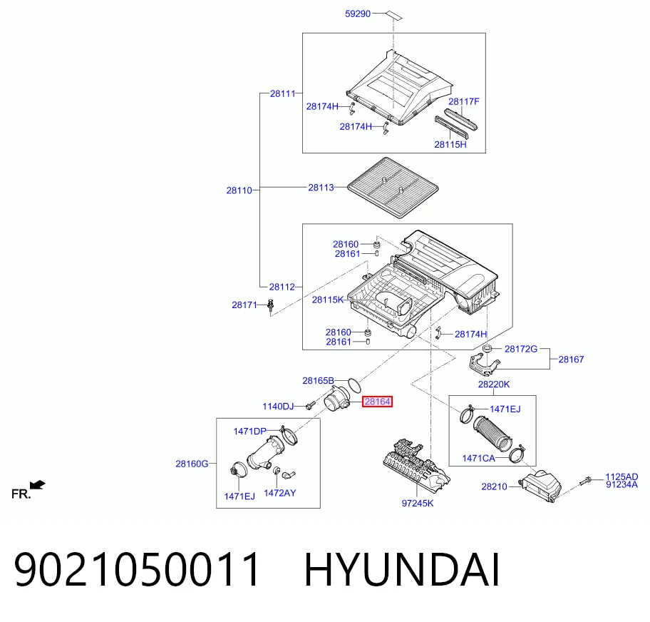 9021050011 Hyundai/Kia Датчик расхода воздуха